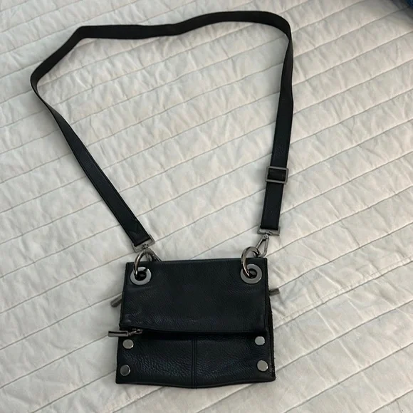 Hammitt Montana Rev Small Black Crossbody Bag with Metal Studs - Picture 1 of 12